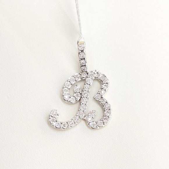 Real Gold 10kt Yellow Gold Fanuc Style Initial B Pendant